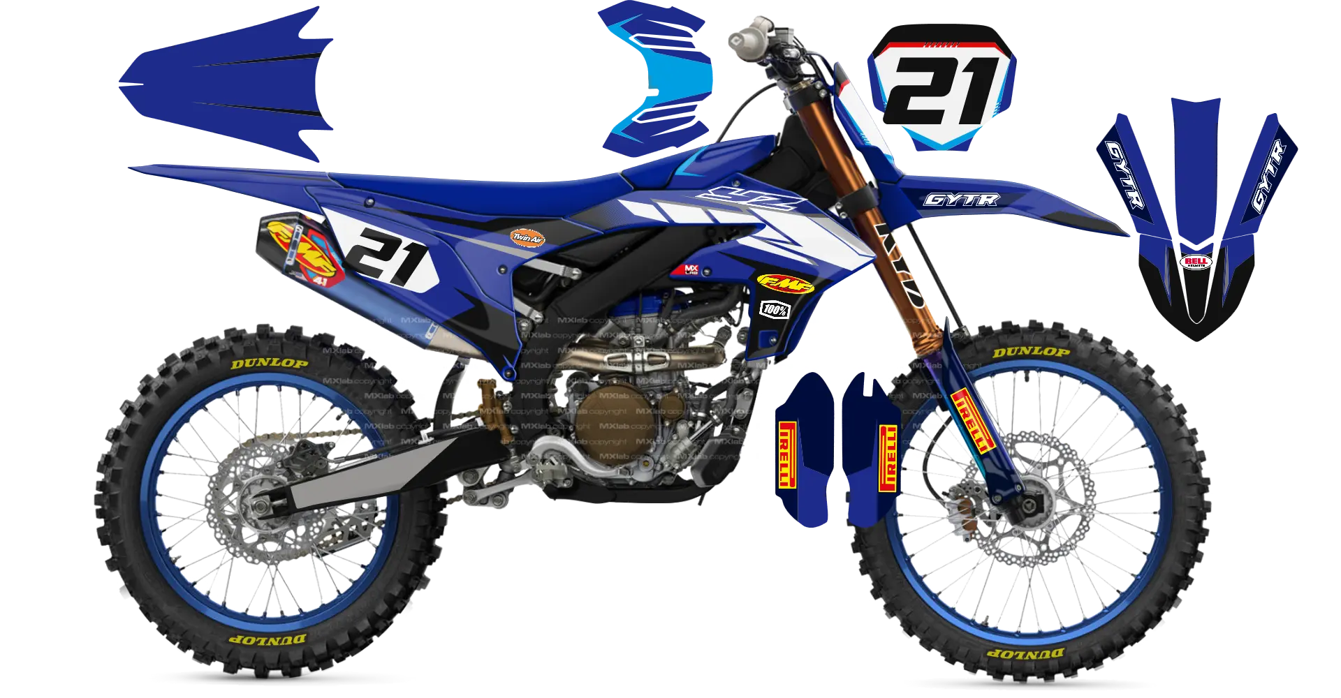 Kit déco Yamaha YZF LAB4 - Motocross & Enduro personnalisable