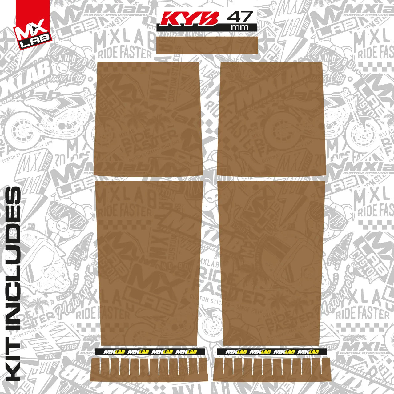 Kit déco fourche KYB - 47mm style Usine