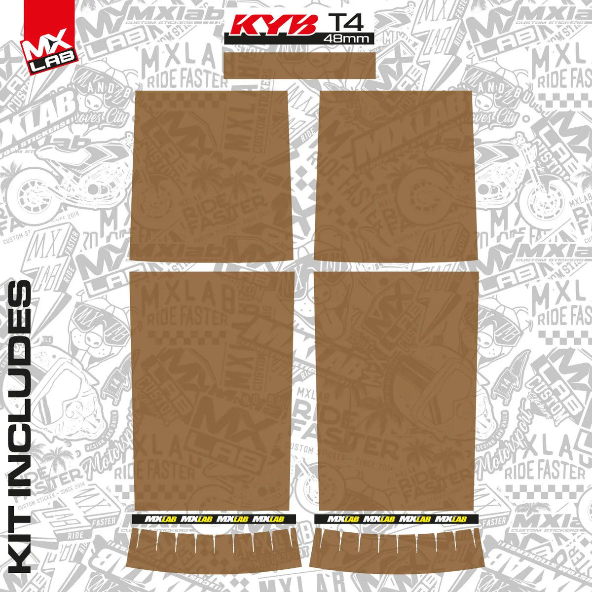 Kit déco fourche KYB - 48mm style Usine