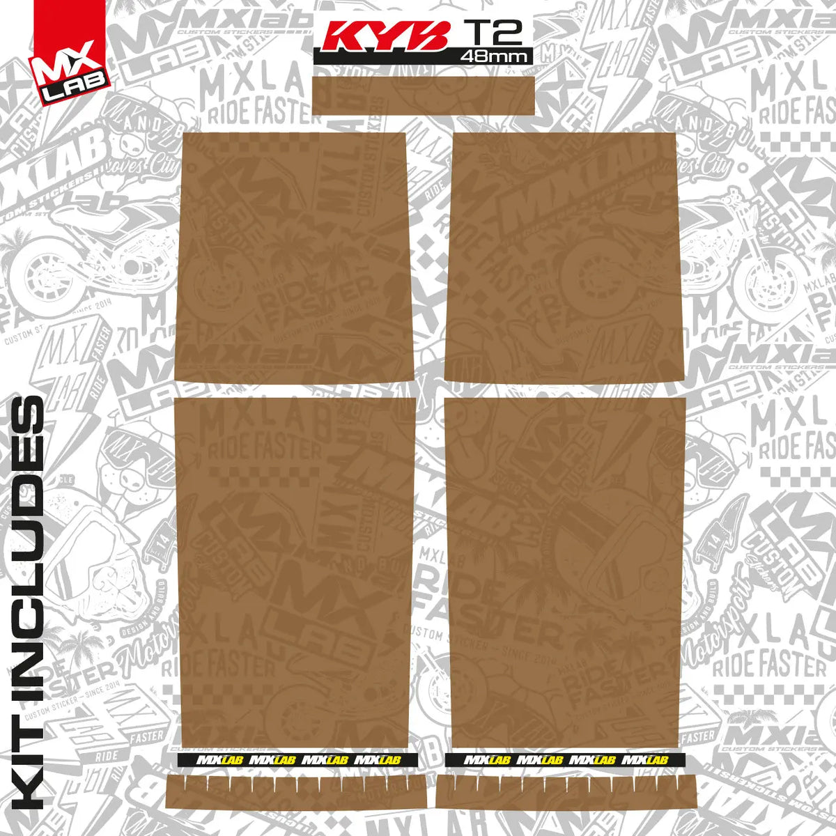 Kit déco fourche KYB - 48mm style Usine