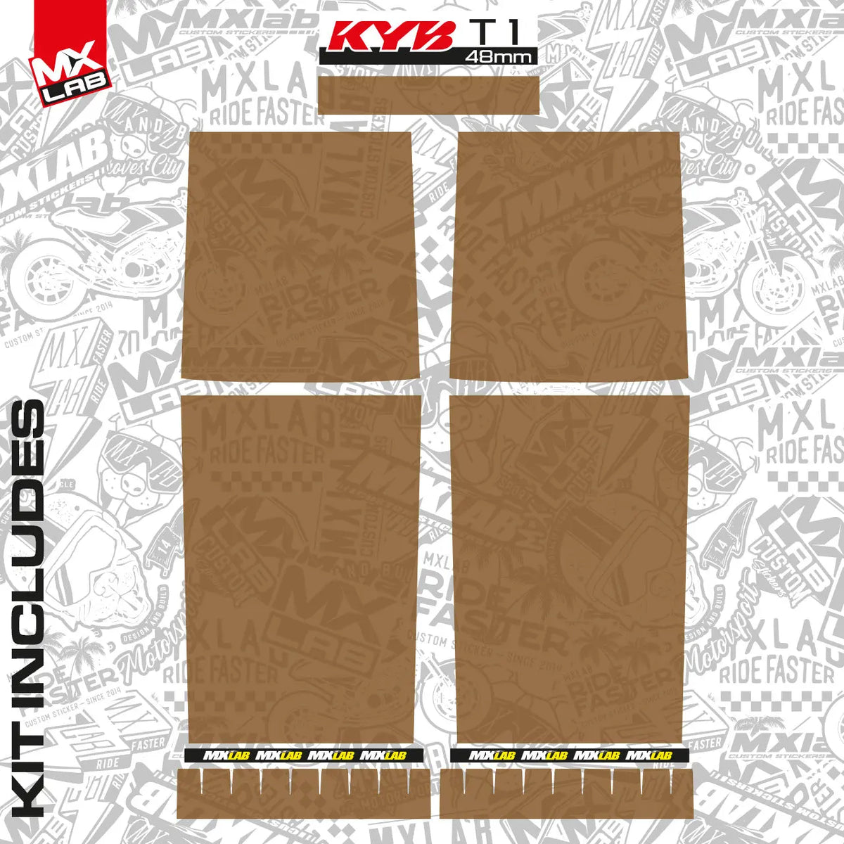 Kit déco fourche KYB - 48mm style Usine