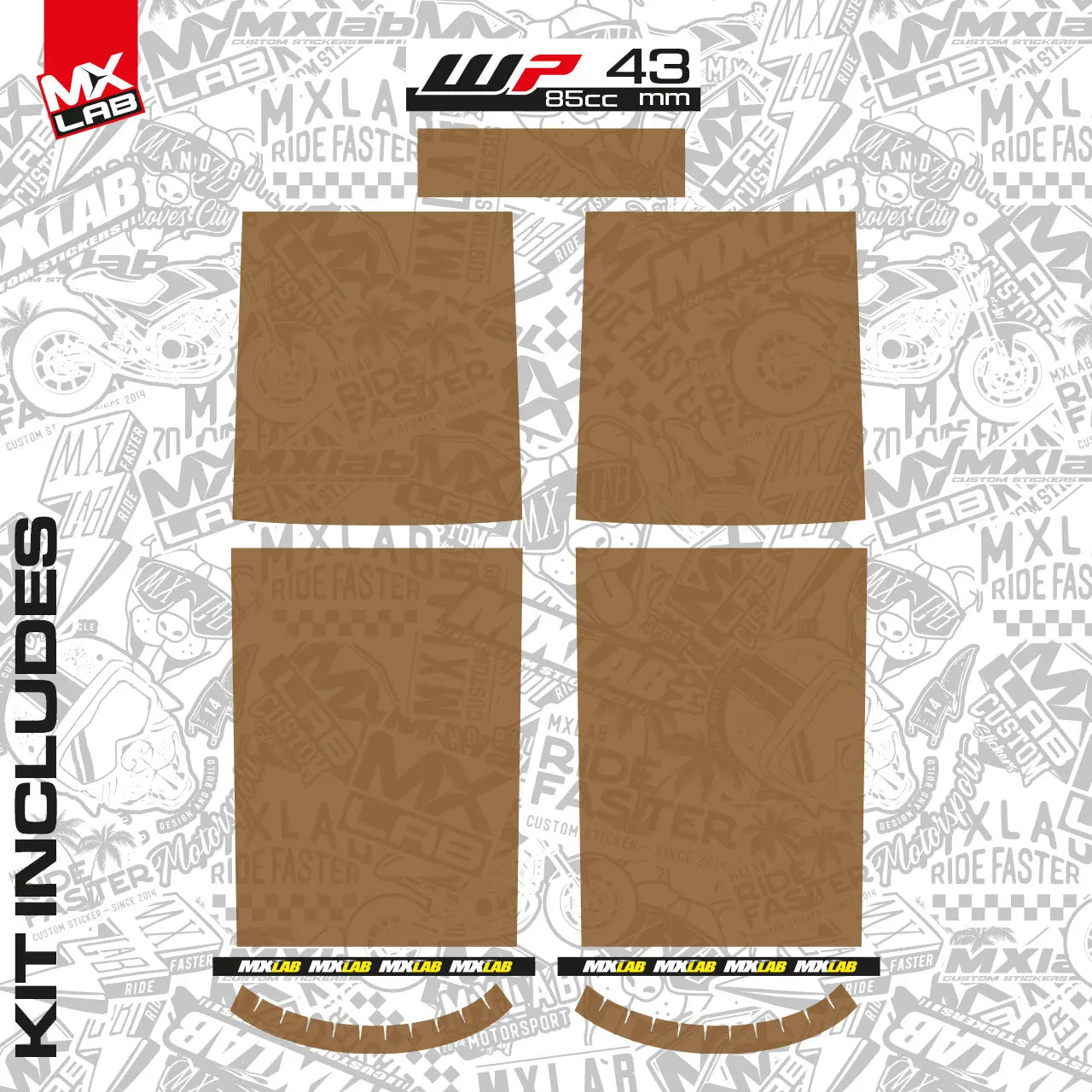 WP Fork Graphic Kit - 43mm (85cc) Factory Style