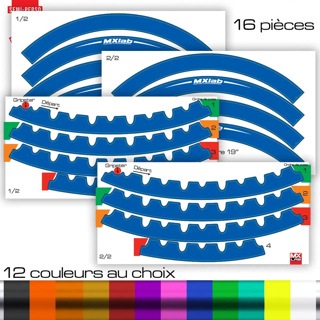 Kit déco jante arrière complète 19pouces D.I.D 36 rayons D.I.D