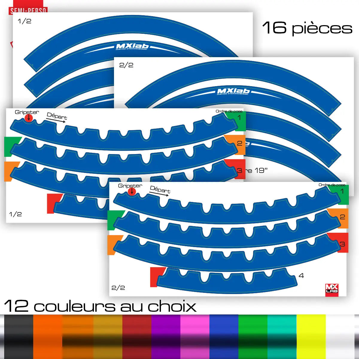 Kit déco jante arrière complète 19pouces D.I.D 36 rayons D.I.D