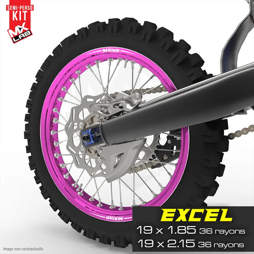 Kit déco jante arrière complète 19pouces Excel 36 rayons Excel