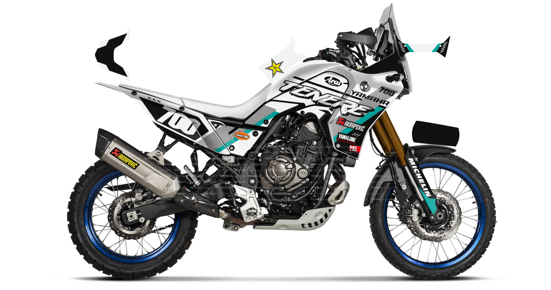 Kit déco Yamaha Ténéré 700 LAB1 WHITE - Trail personnalisable