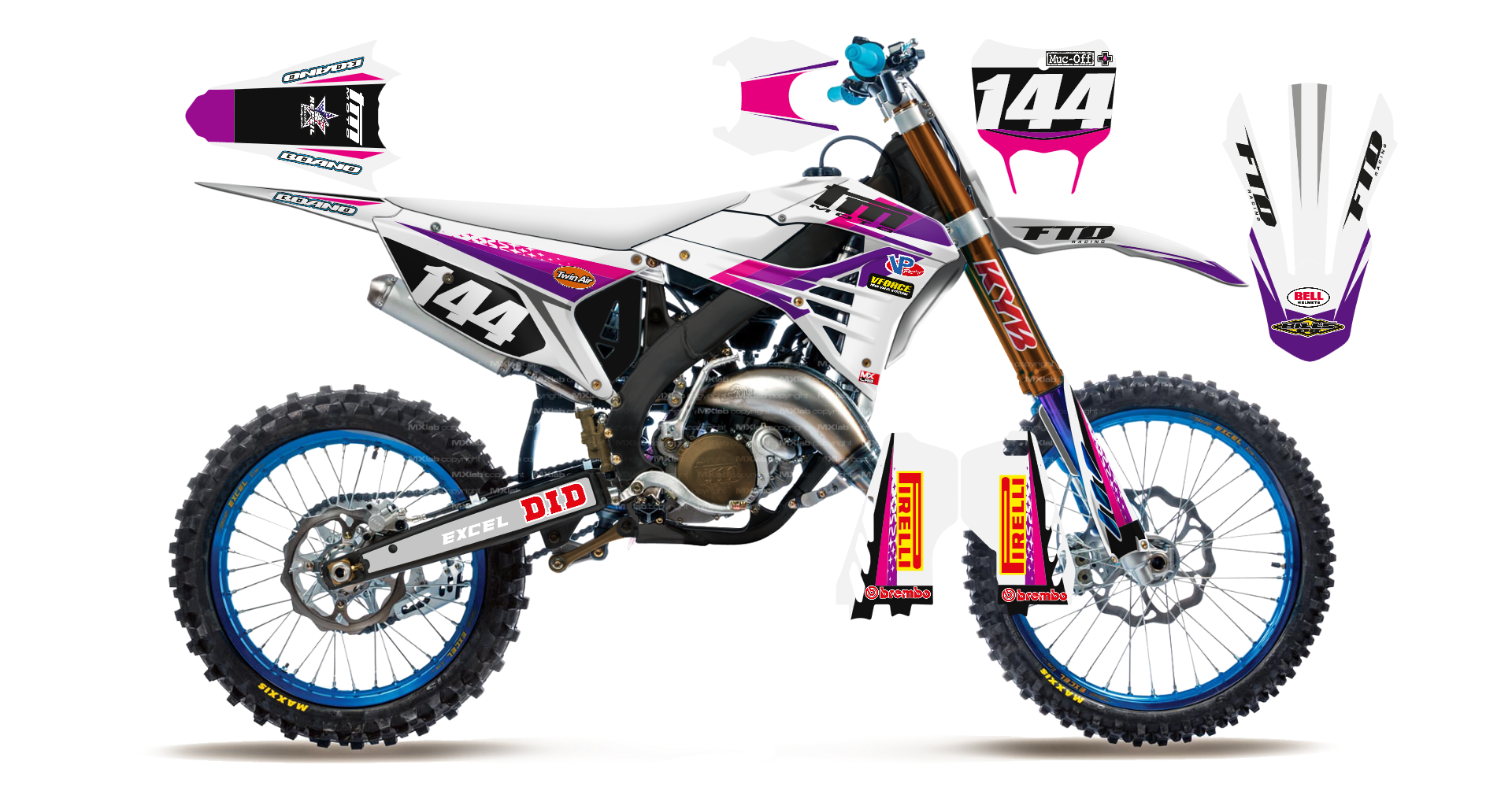 Kit déco TM LAB4 PINK - Motocross & Enduro personnalisable