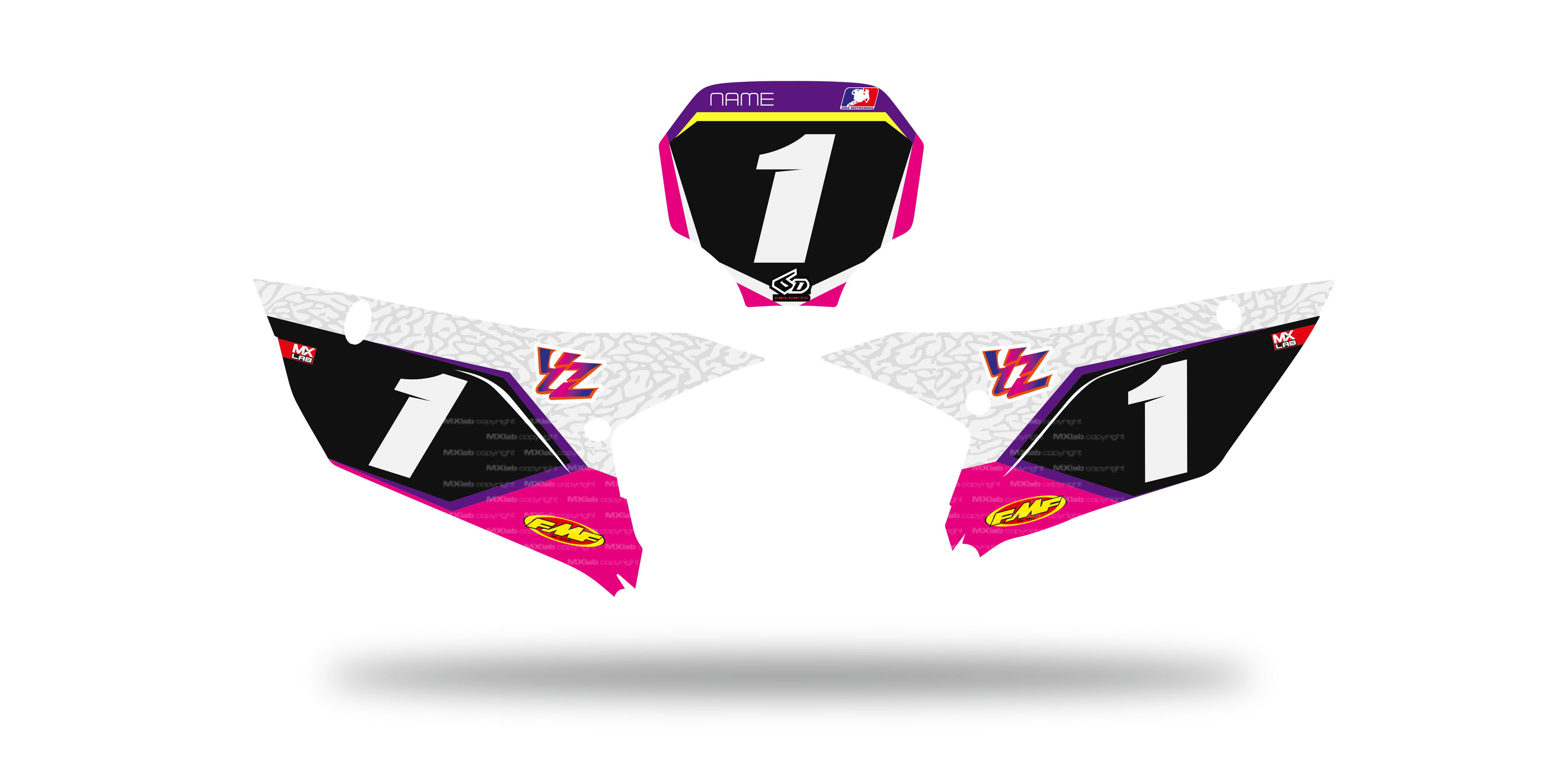 Yamaha YZF Number Boards – LAB1 PINK