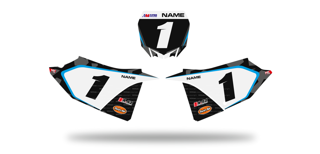 Fonds de plaque Yamaha YZ LAB1 BLACK - Motocross & Enduro personnalisable