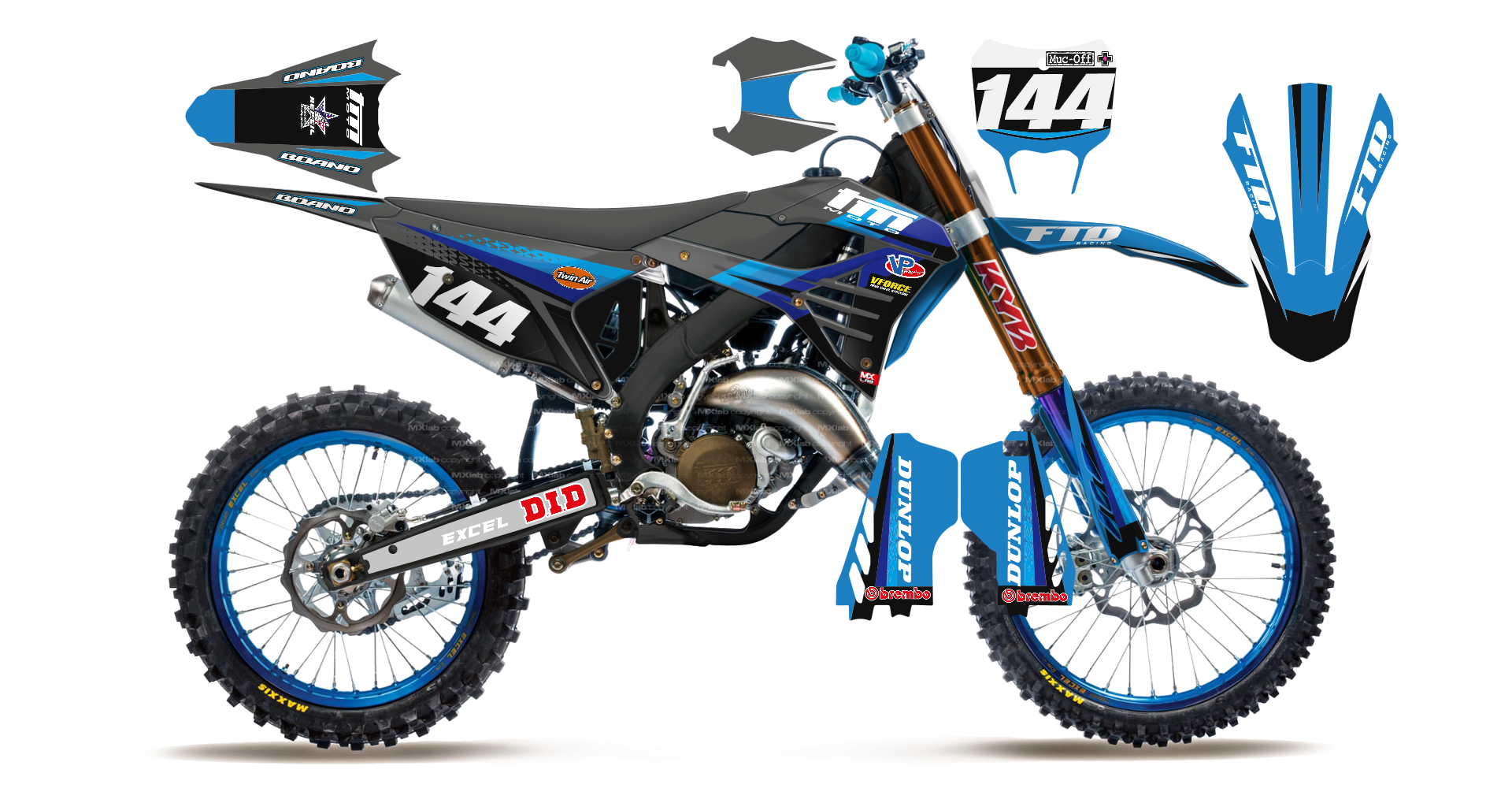 Kit déco TM LAB4 BLACK - Motocross & Enduro personnalisable