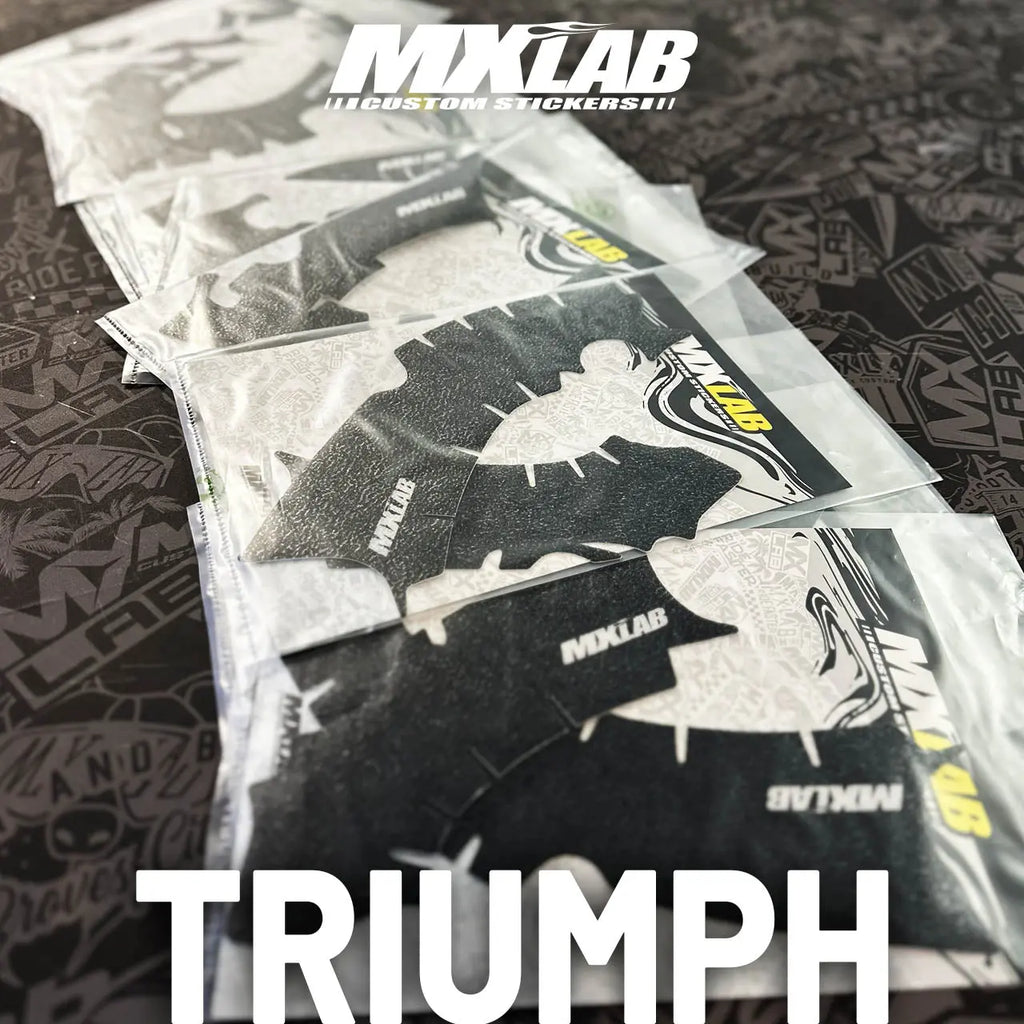 Détail texture grip protection de cadre Triumph TF