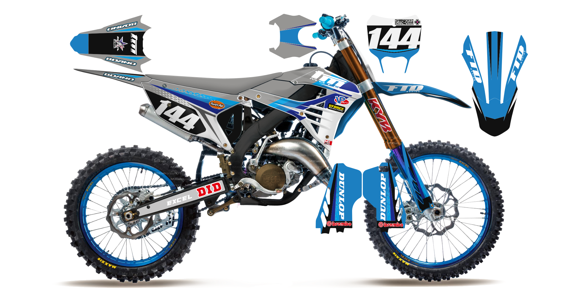 Kit déco TM LAB4 GRAY - Motocross & Enduro personnalisable