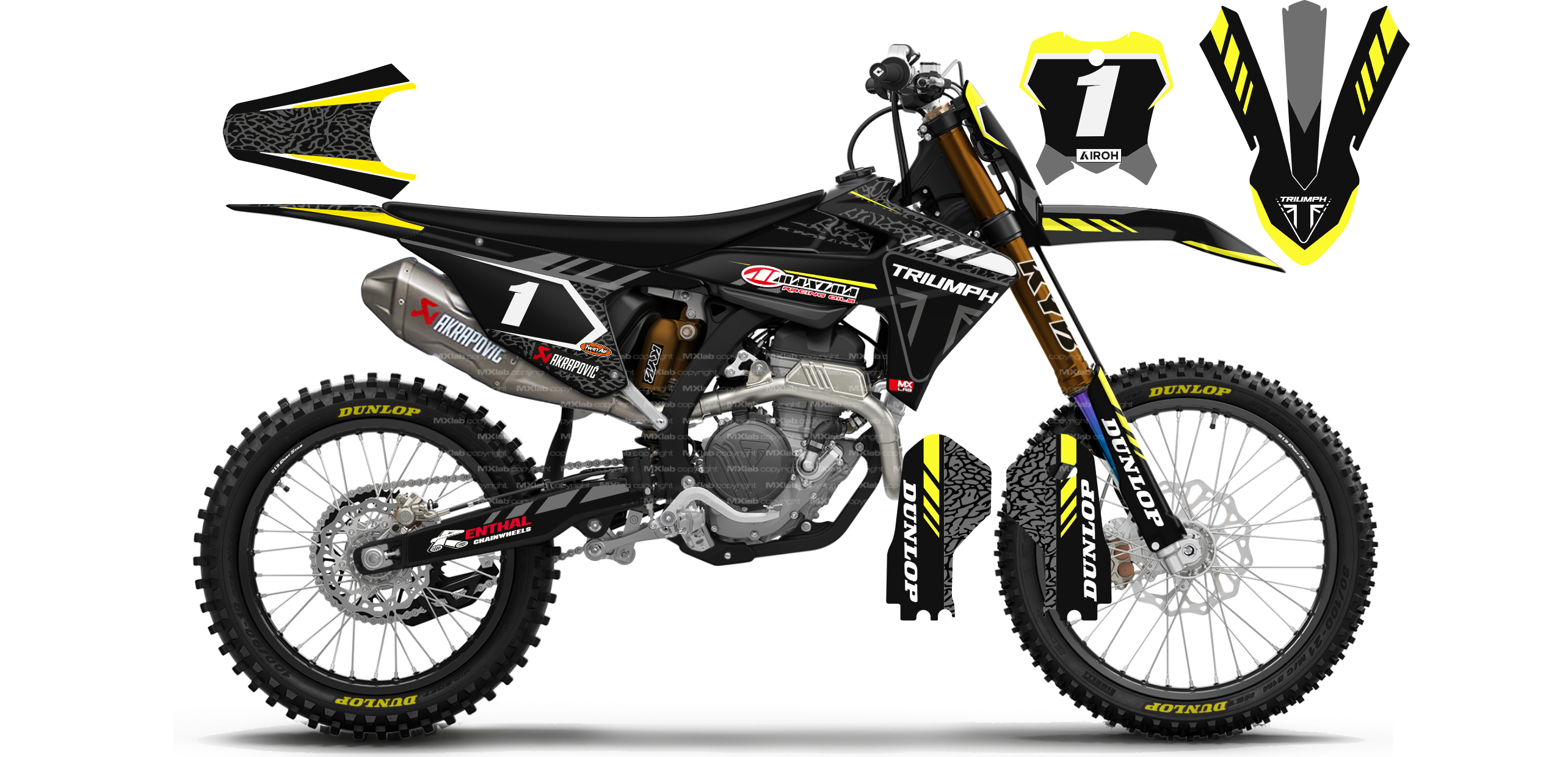 Kit déco Triumph LAB1 BLACK - Motocross & Enduro personnalisable