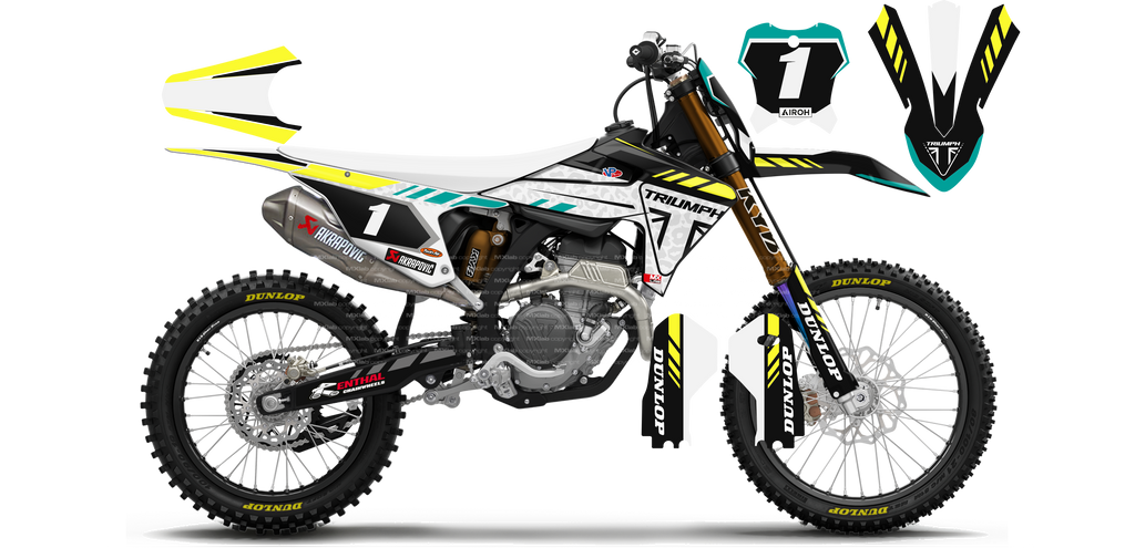 Kit déco Triumph LAB1 WHITE - Motocross & Enduro personnalisable