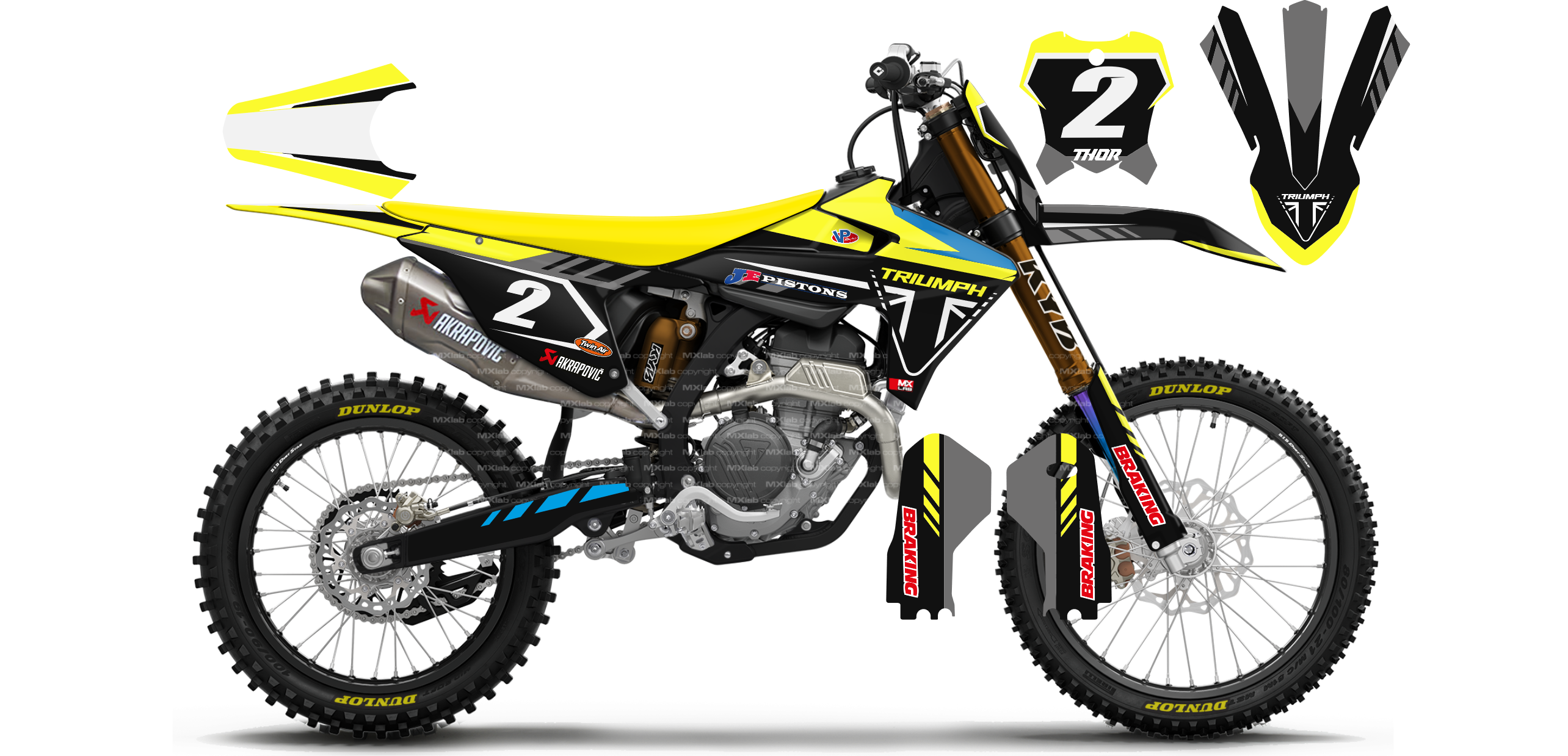 Kit déco Triumph LAB2 - Motocross & Enduro personnalisable