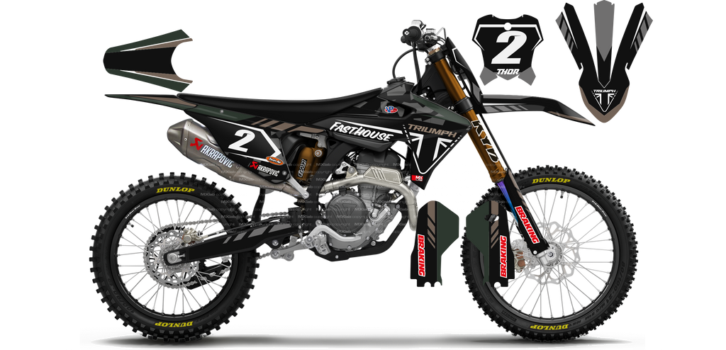 Kit déco Triumph LAB2 BLACK - Motocross & Enduro personnalisable