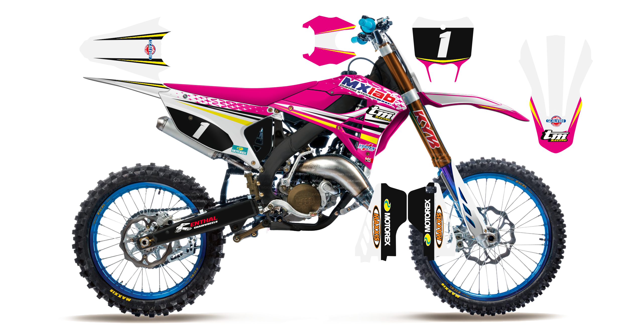 Kit déco TM LAB1 PINK - Motocross & Enduro personnalisable