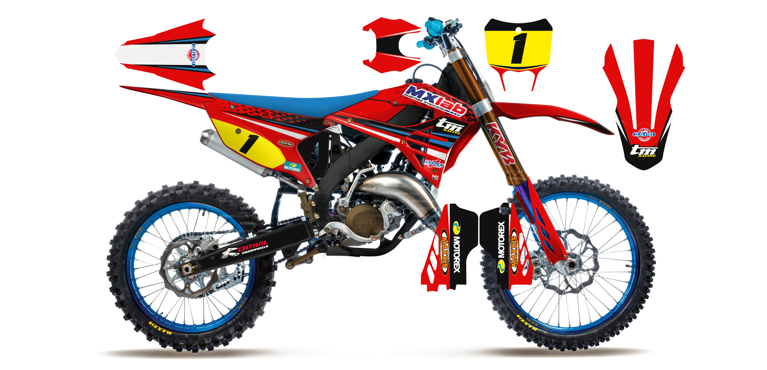Kit déco TM LAB1 RED - Motocross & Enduro personnalisable