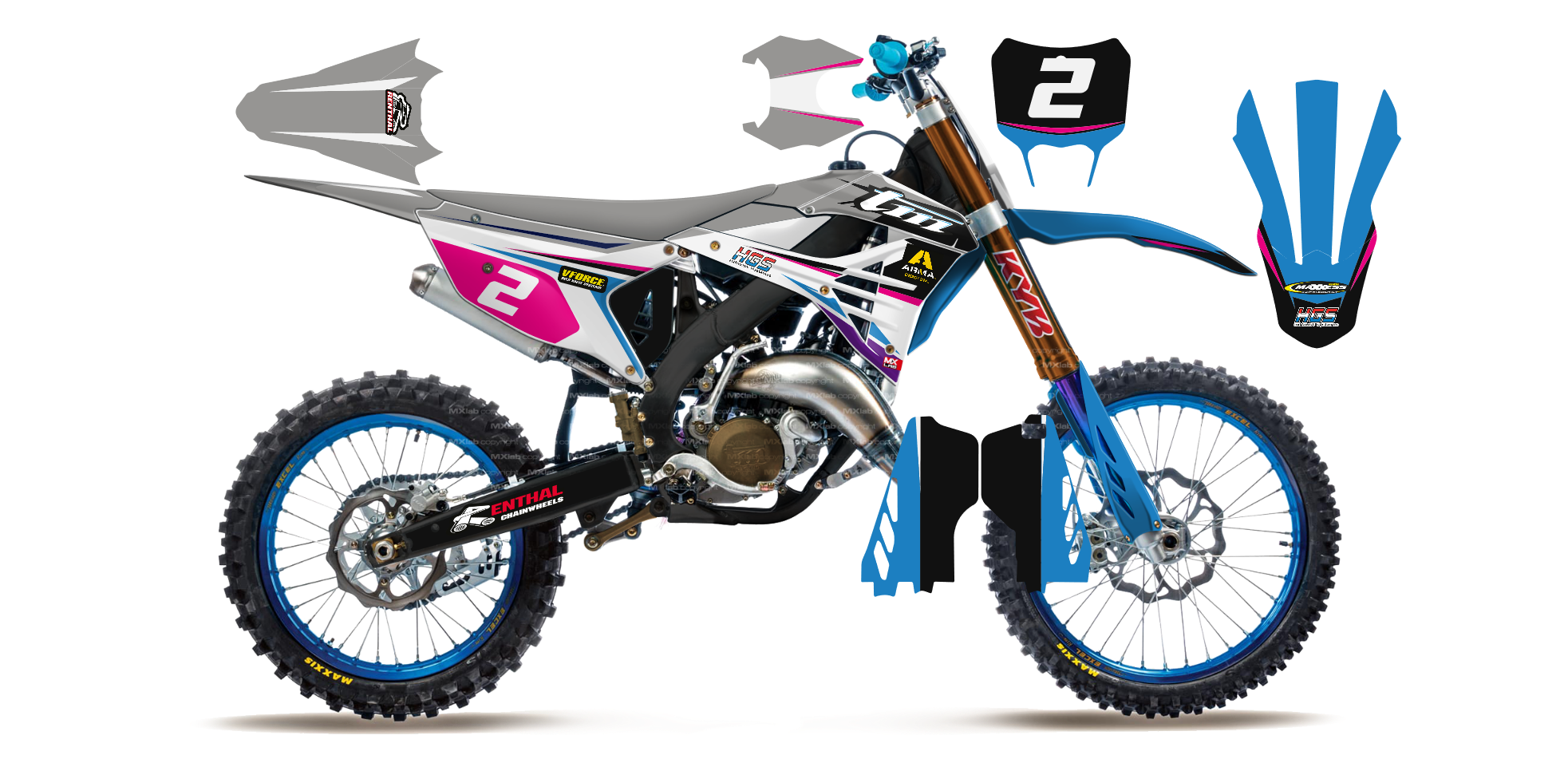 Kit déco TM LAB2 GRAY - Motocross & Enduro personnalisable