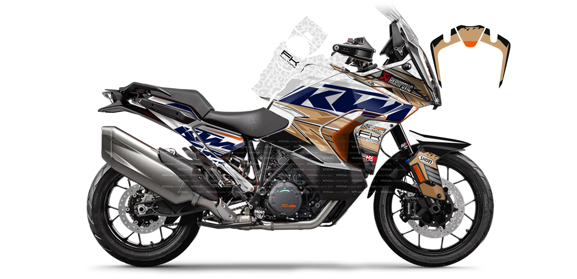 Kit déco KTM 1290 Super Adventure LAB2 SAND - Trail personnalisable