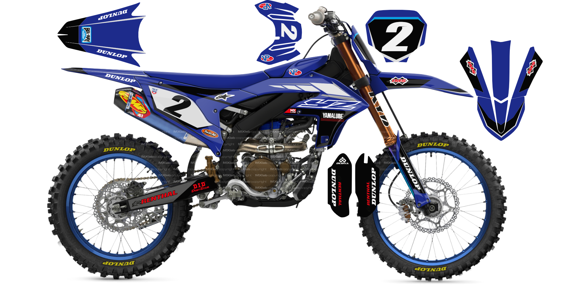 Kit déco Yamaha YZF LAB2 - Motocross & Enduro personnalisable
