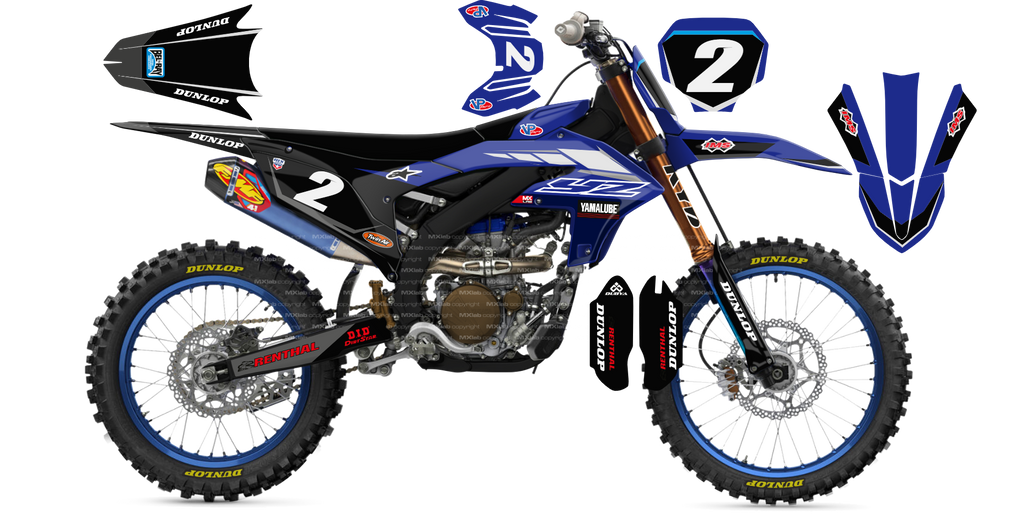 Kit déco Yamaha YZF LAB2 BLACK - Motocross & Enduro personnalisable