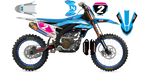 Kit déco Yamaha YZF LAB2 LIGHT BLUE - Motocross & Enduro personnalisable