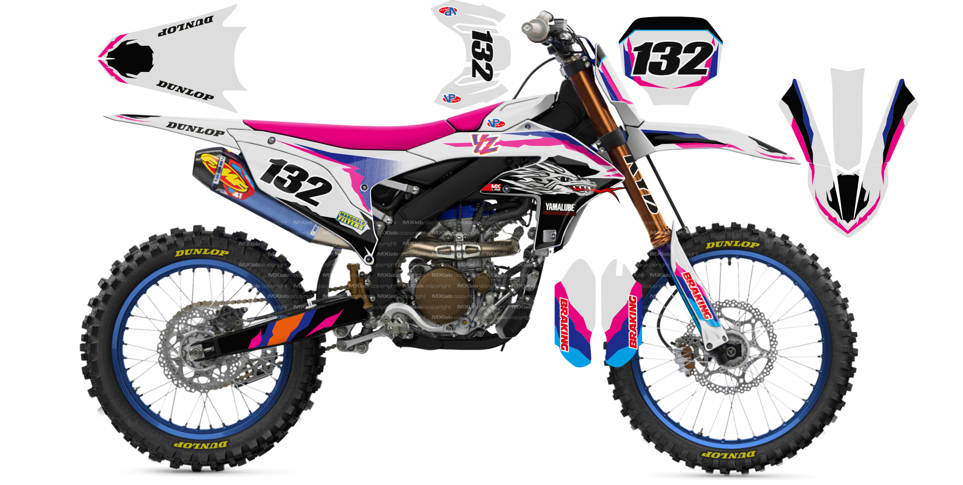 Kit déco Yamaha YZF Vintage - Motocross & Enduro personnalisable