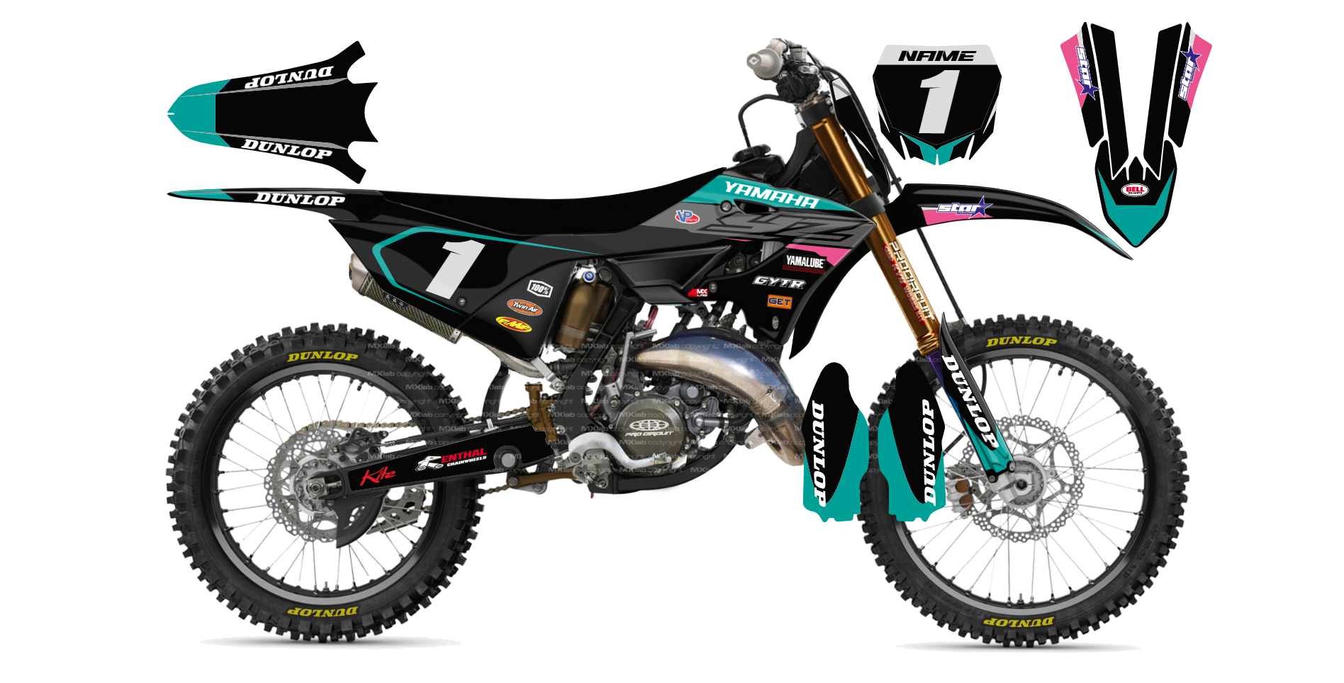 Kit déco Yamaha YZ LAB1 BLACK - Motocross & Enduro personnalisable