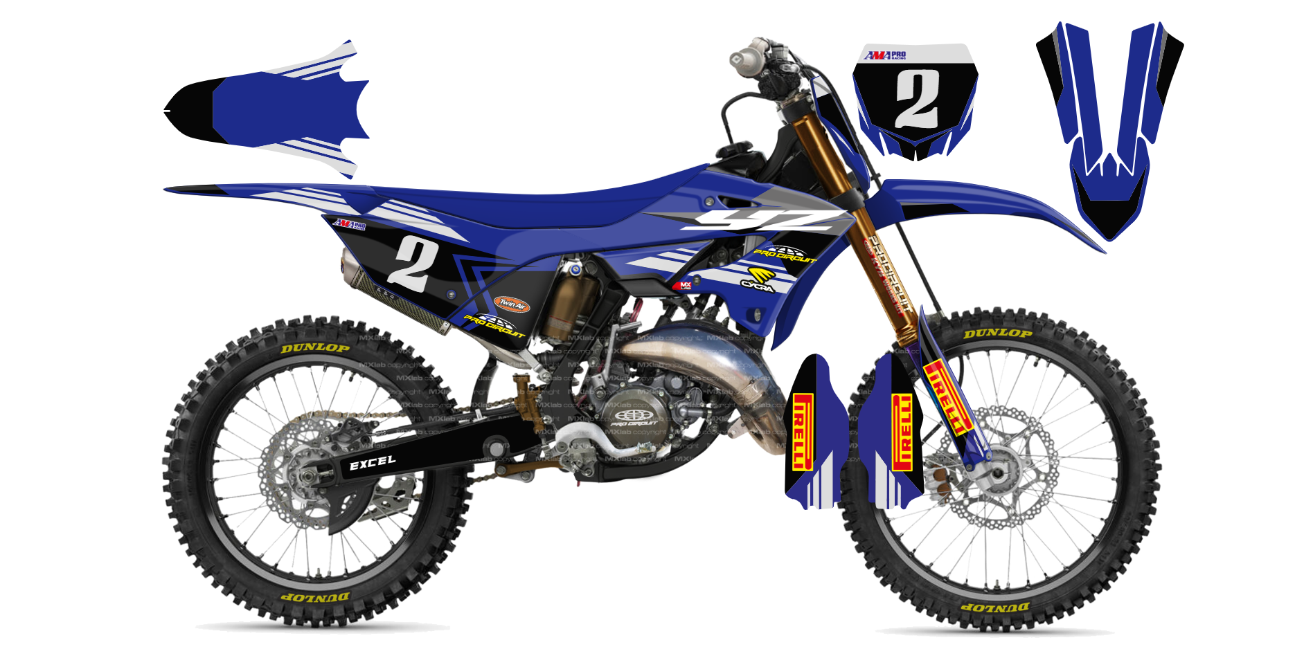 Kit déco Yamaha YZ LAB2 - Motocross & Enduro personnalisable