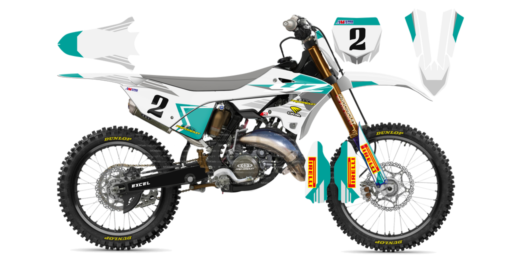 Kit déco Yamaha YZ LAB2 WHITE - Motocross & Enduro personnalisable
