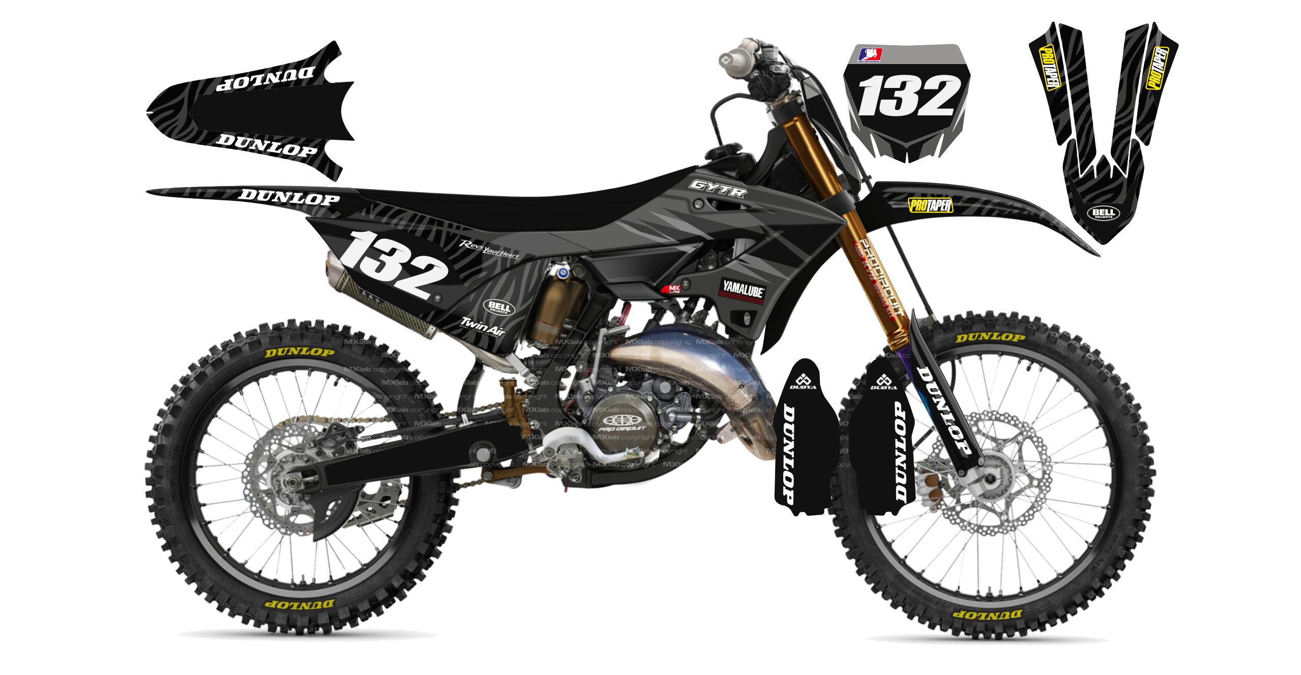 Kit déco Yamaha YZ LAB3 ZEBRA - Motocross & Enduro personnalisable