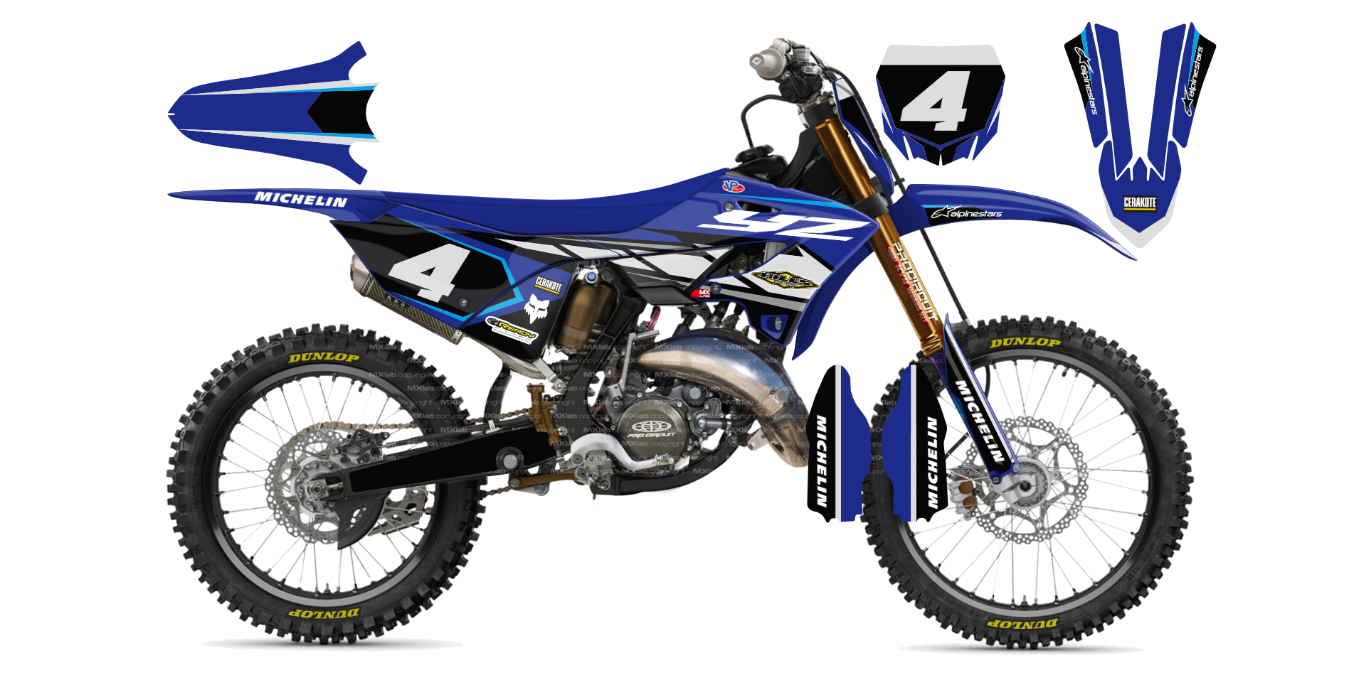 Kit déco Yamaha YZ LAB4 - Motocross & Enduro personnalisable