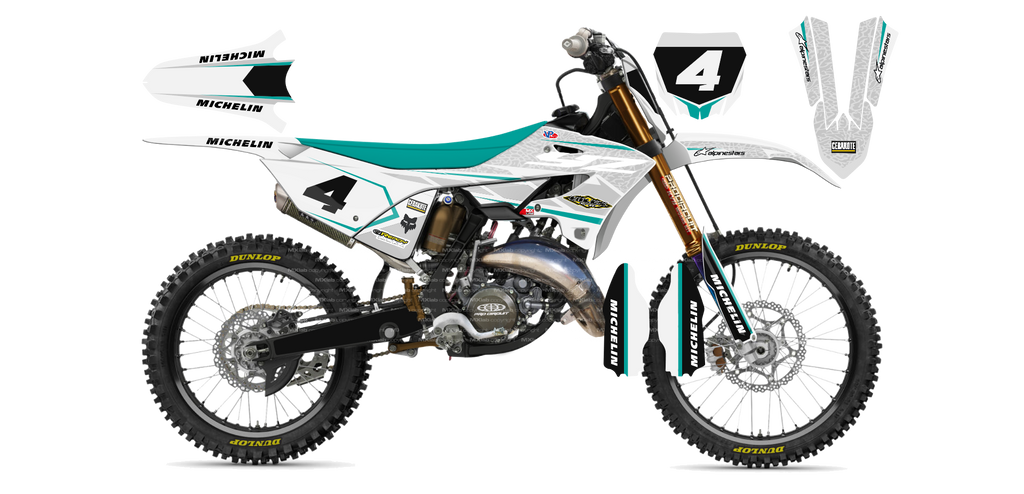 Kit déco Yamaha YZ LAB4 WHITE - Motocross & Enduro personnalisable