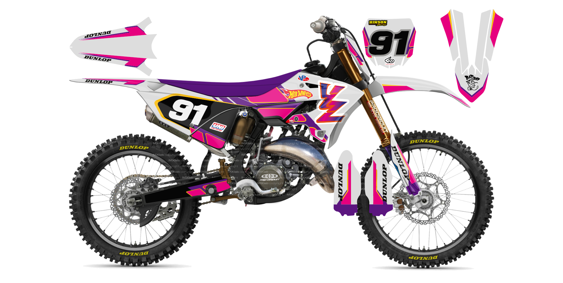 Kit déco Yamaha YZ Retro - Motocross & Enduro personnalisable