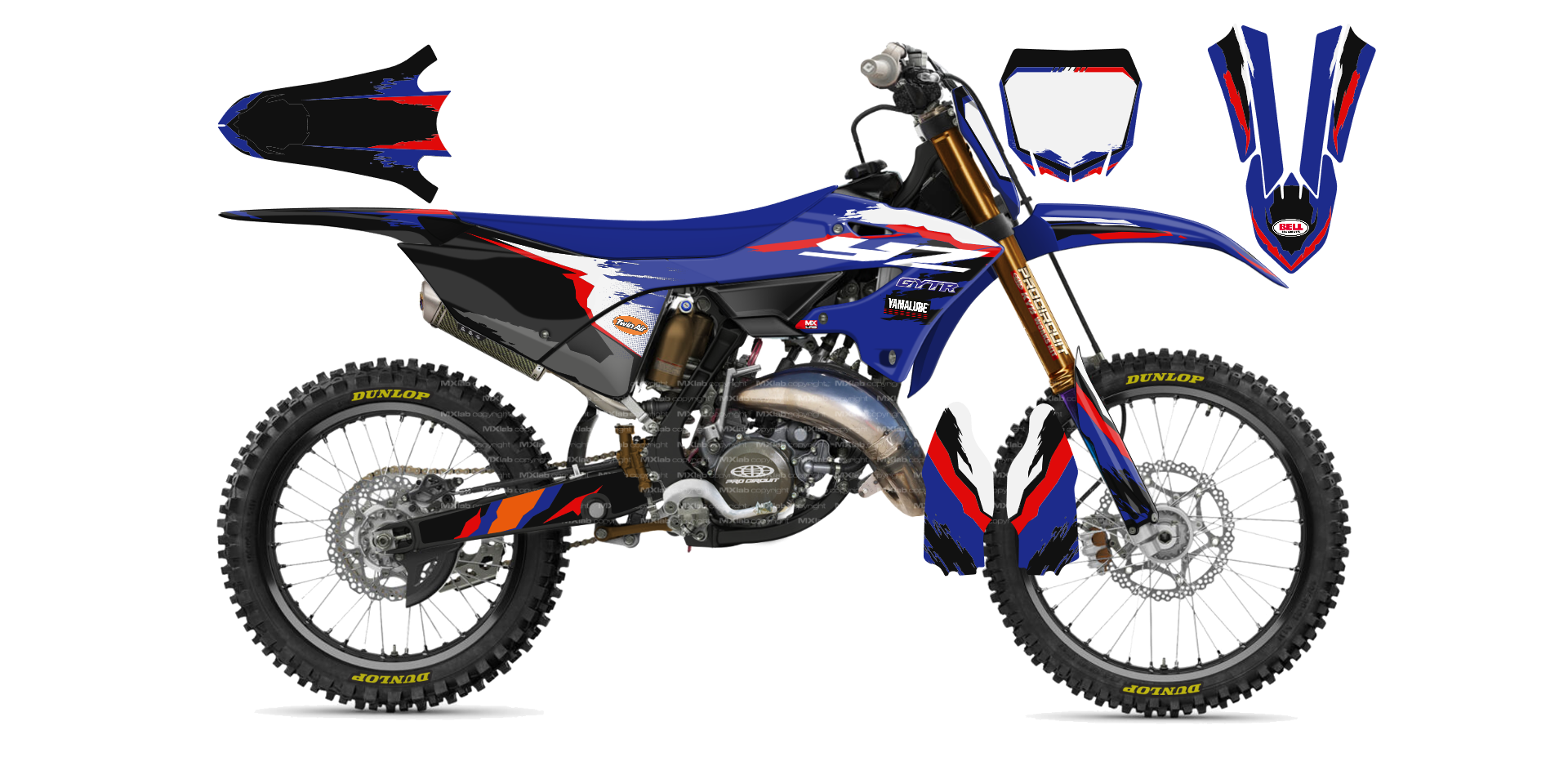 Kit déco Yamaha YZ Vintage 2 - Motocross & Enduro personnalisable