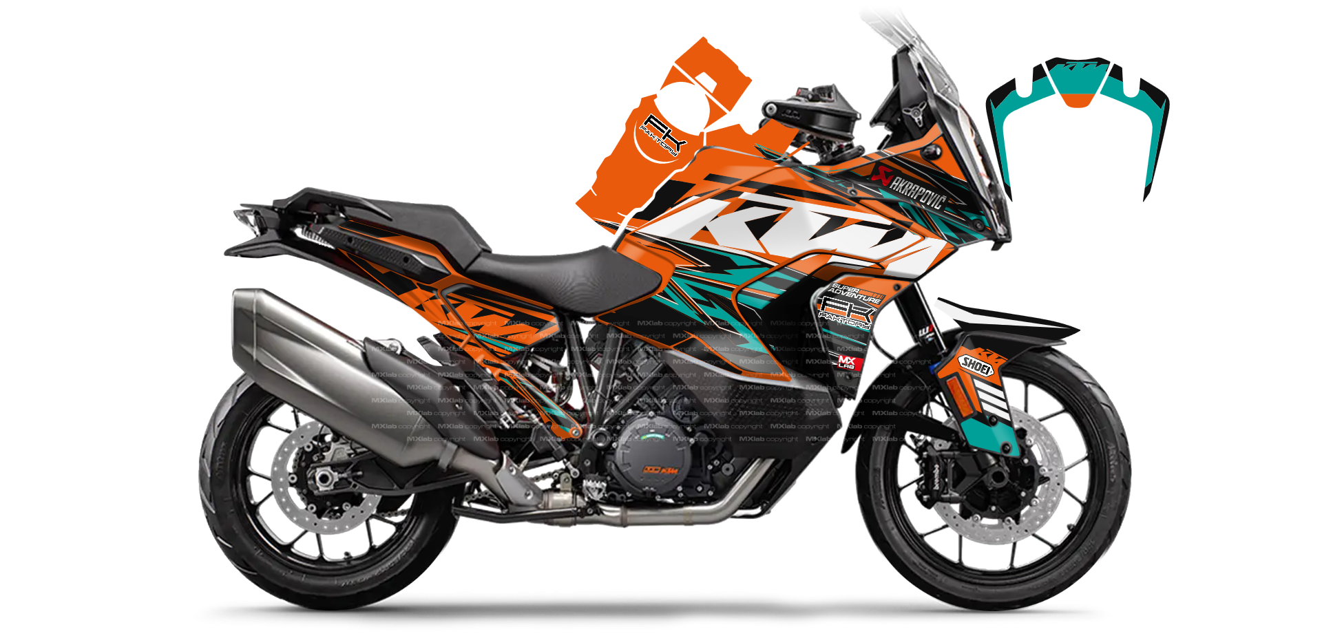 Kit déco KTM 1290 Super Adventure - LAB2 TURQUOISE