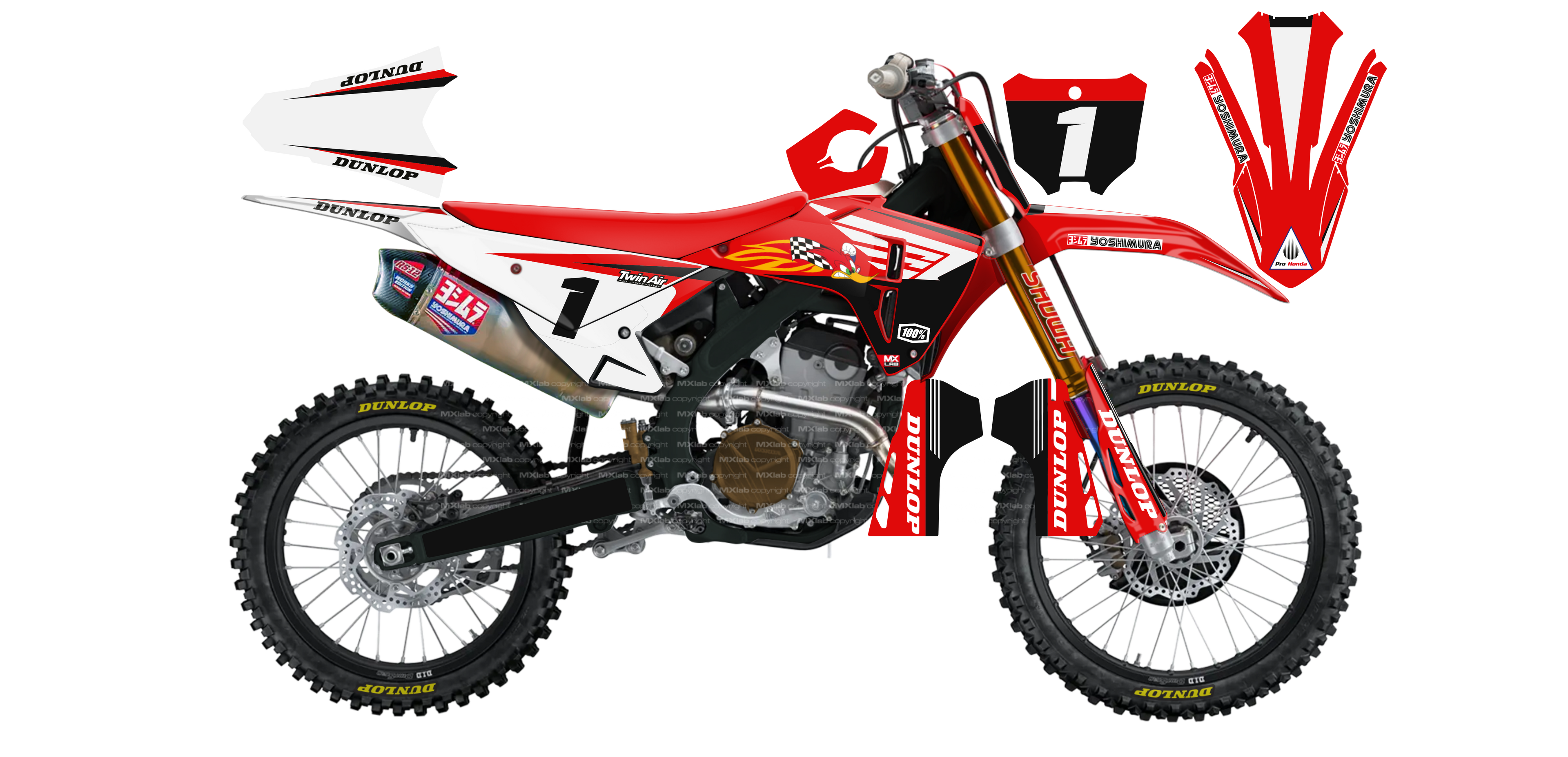 Kit déco Honda LAB1 - Motocross & Enduro personnalisable