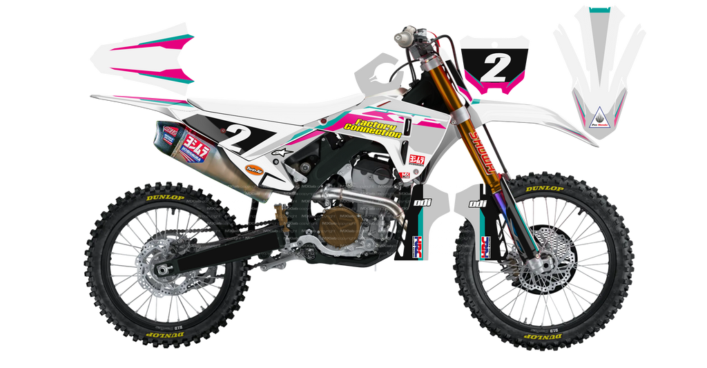 Kit déco Honda LAB2 WHITE - Motocross & Enduro personnalisable