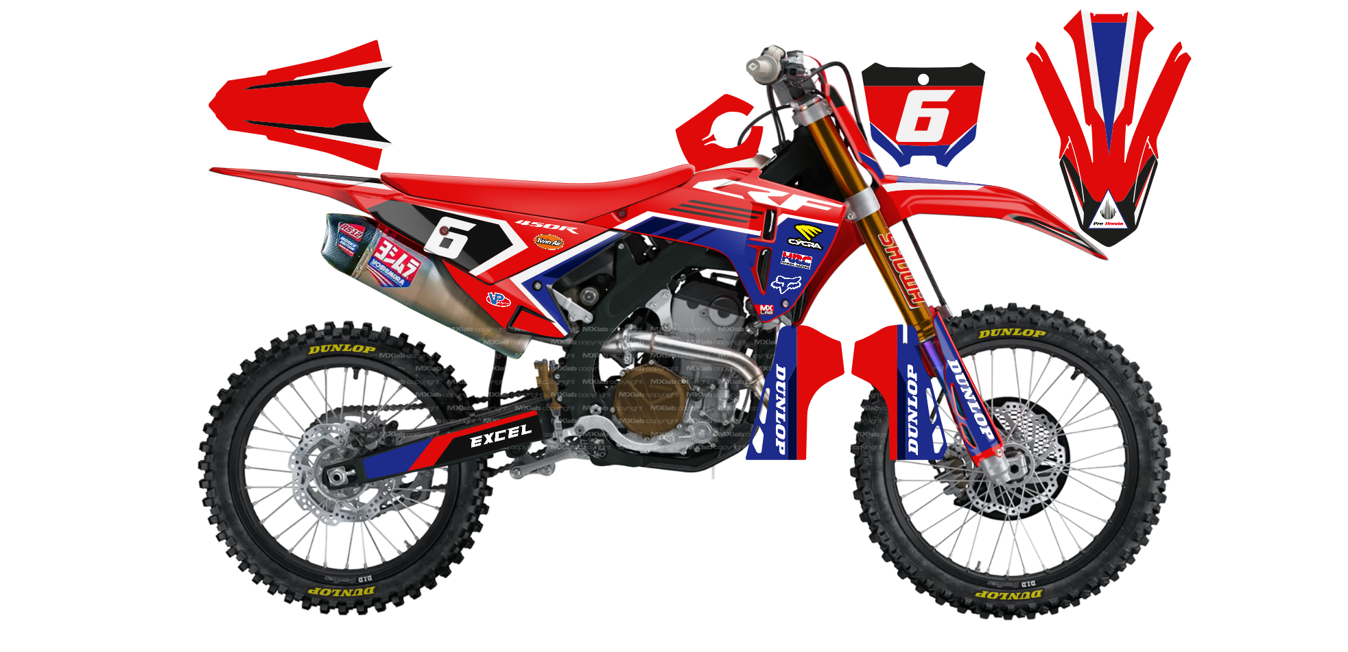 Kit déco Honda LAB3 - Motocross & Enduro personnalisable