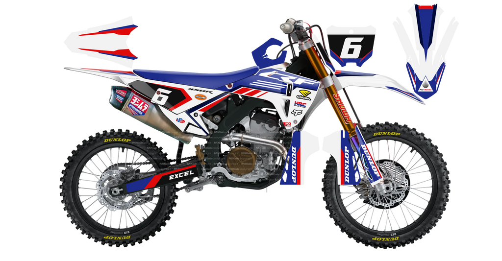 Kit déco Honda LAB3 WHITE - Motocross & Enduro personnalisable