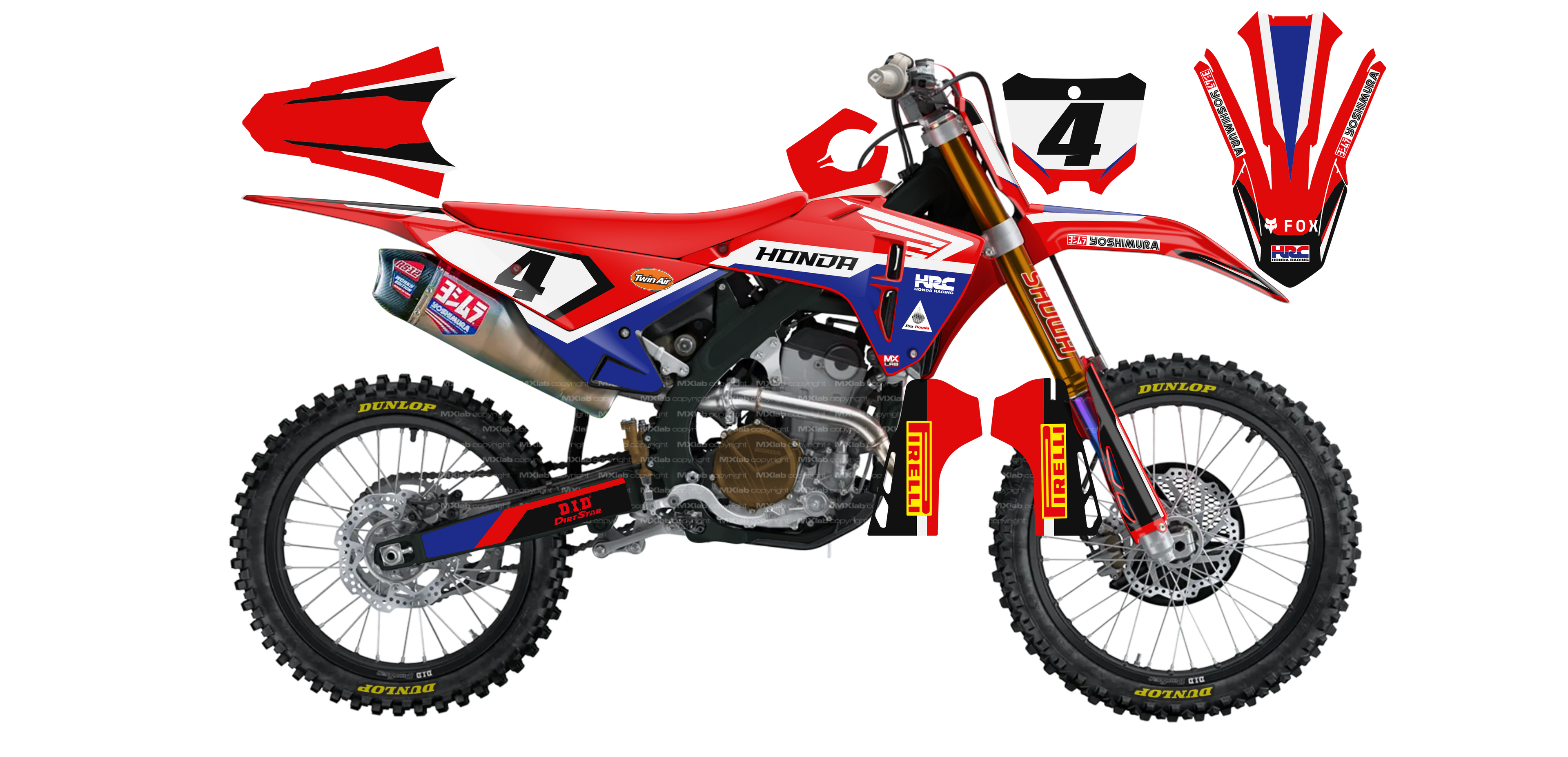 Kit déco Honda LAB4 - Motocross & Enduro personnalisable