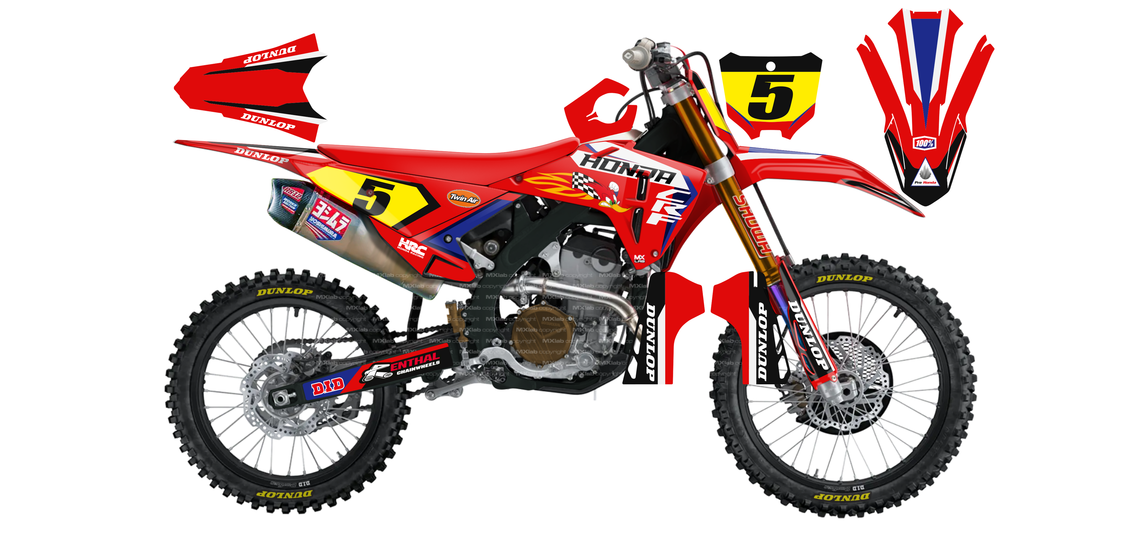 Kit déco Honda LAB5 - Motocross & Enduro personnalisable