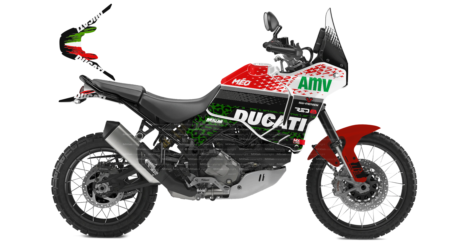 Kit déco Ducati DesertX LAB1 - Trail personnalisable