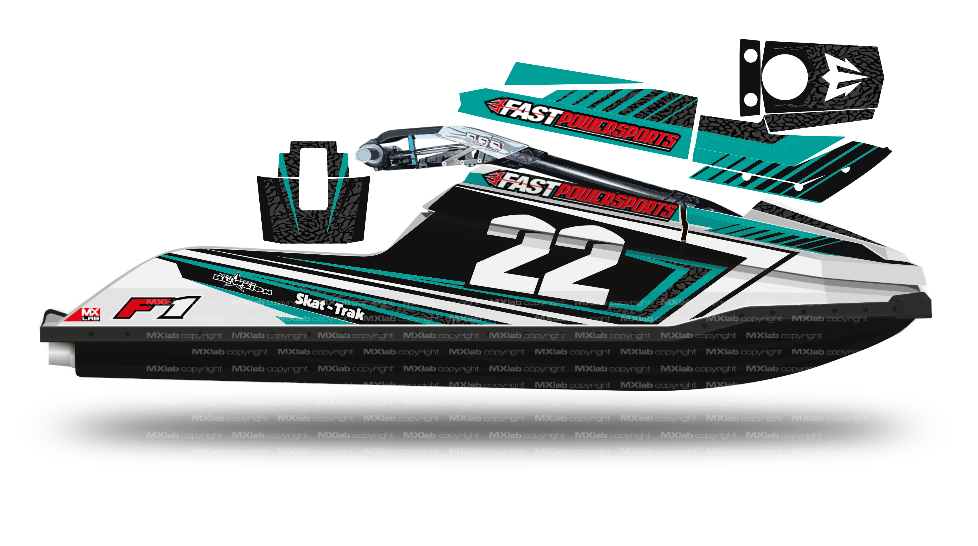 Fast Powersport F1 - F16 LAB2 blue graphic kit
