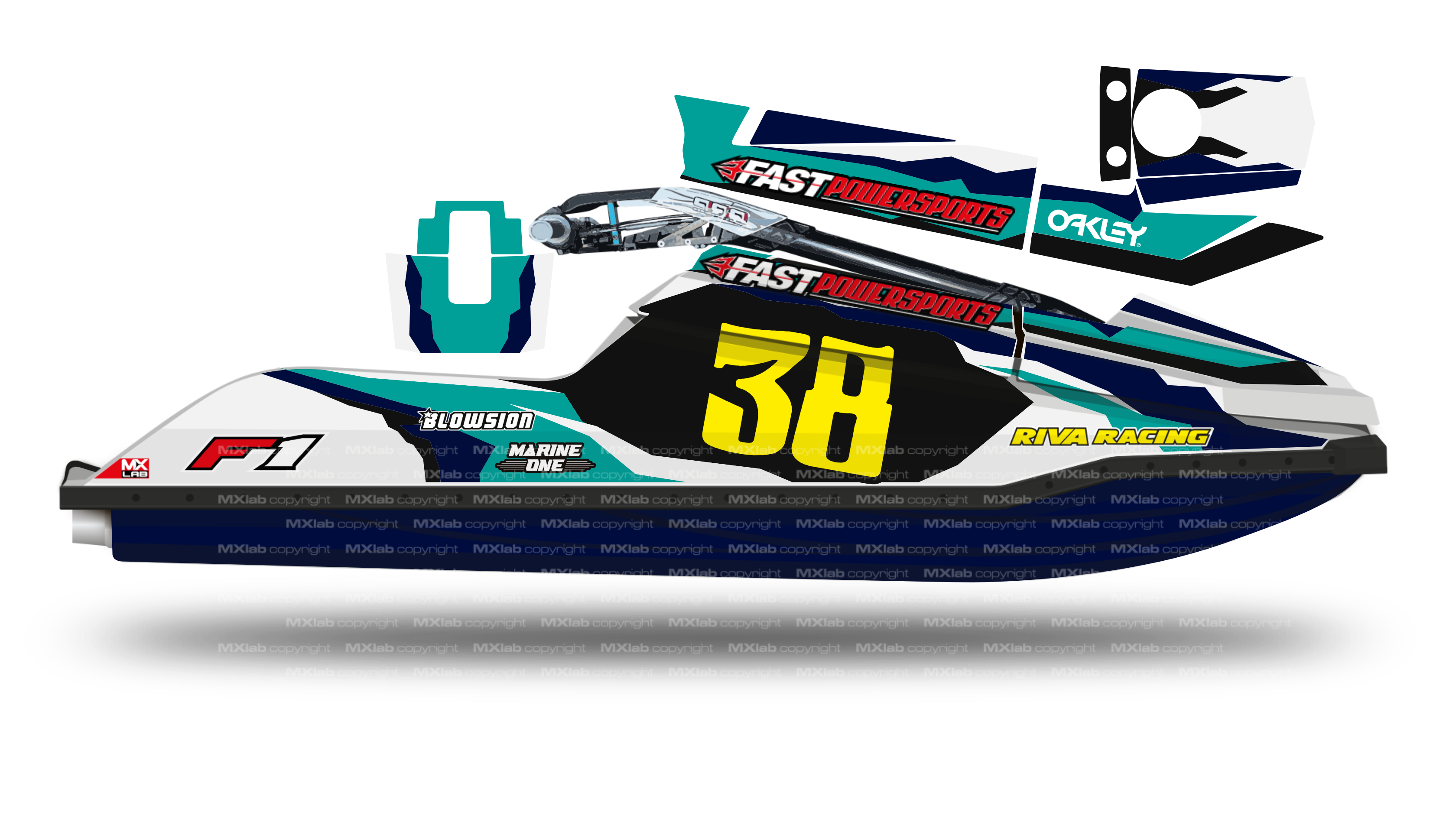 Fast Powersport F1 - F16 LAB3 blue graphic kit