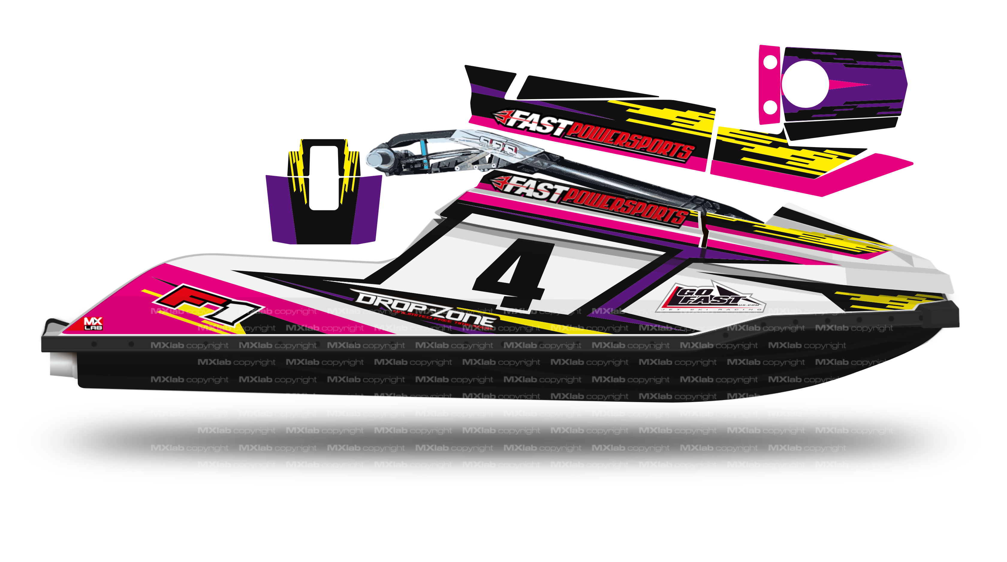 Fast Powersport F1 - F16 LAB4 pink graphic kit