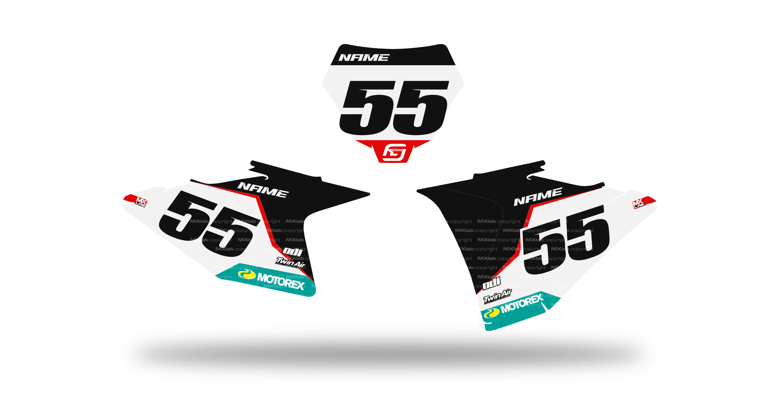 Fonds de plaque GasGas LAB1 BLACK - Motocross & Enduro personnalisable