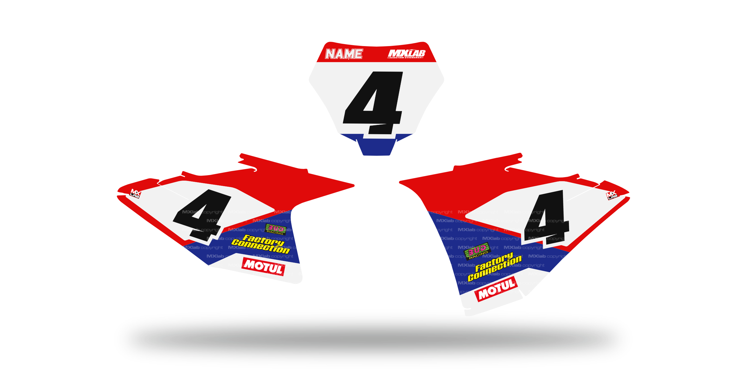 Fonds de plaque GasGas LAB4 BLUE - Motocross & Enduro personnalisable
