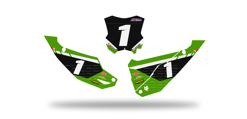Fonds de plaque Kawasaki LAB1 - Motocross & Enduro personnalisable